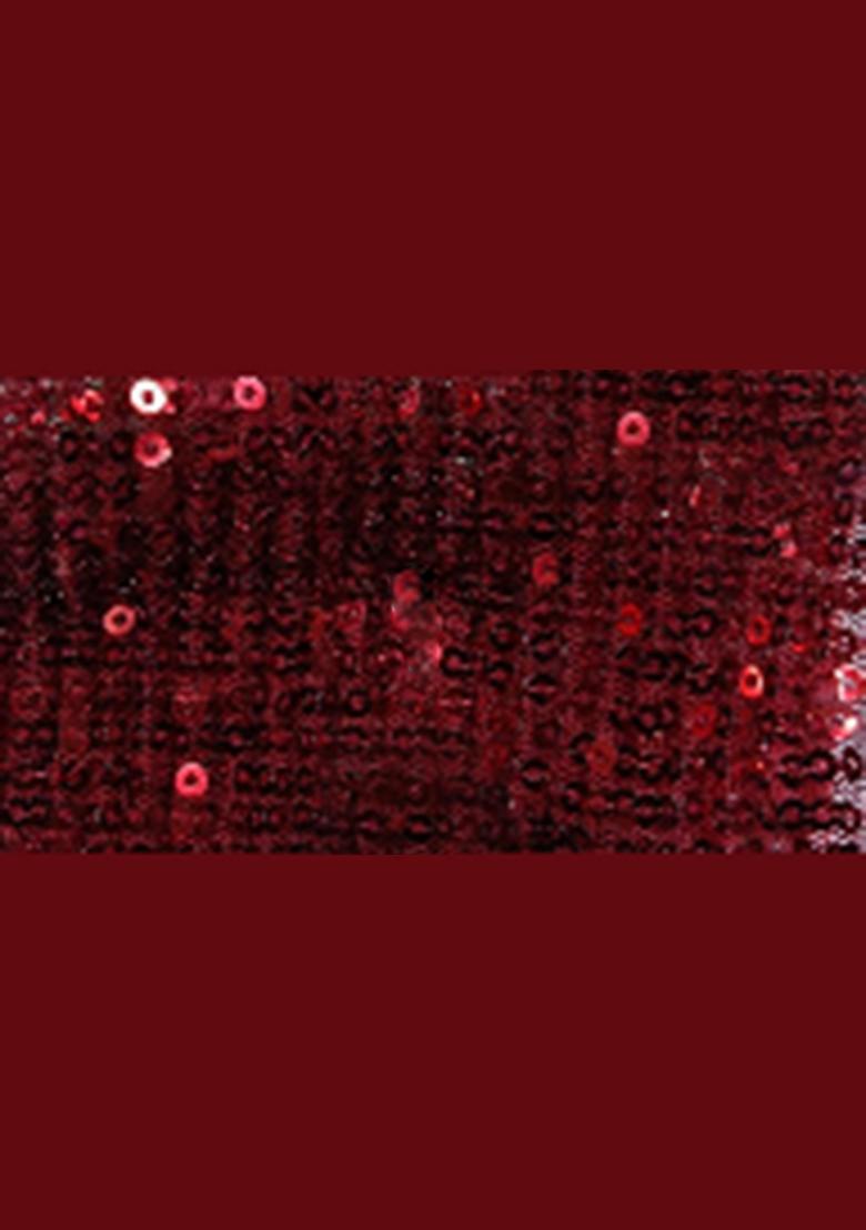 Maroon Sequins Embroidery Net Skirt Set - Indya