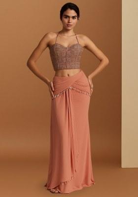 Multicolour Embroidered Silk Fusion Set