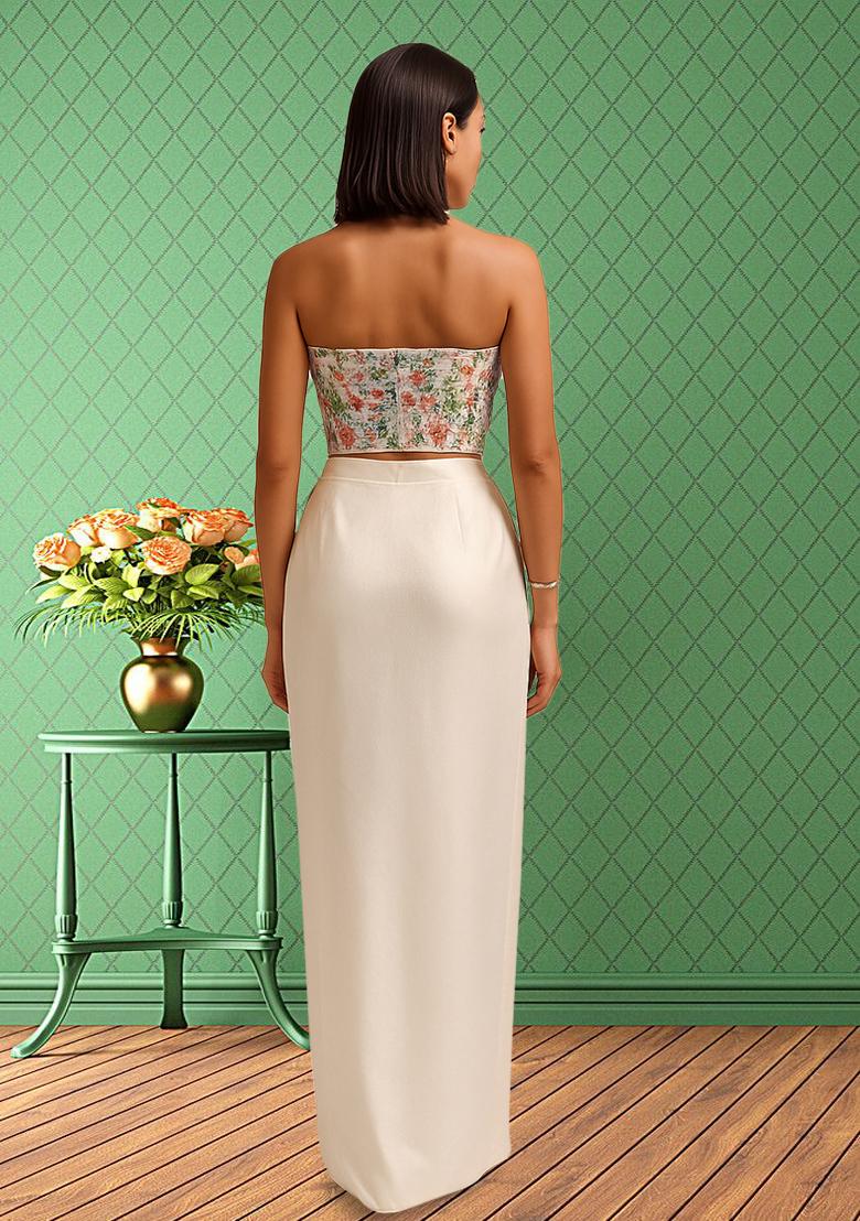 Multicolour Silk Printed Fusion Set - Indya