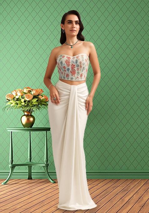 Multicolour Silk Printed Fusion Set