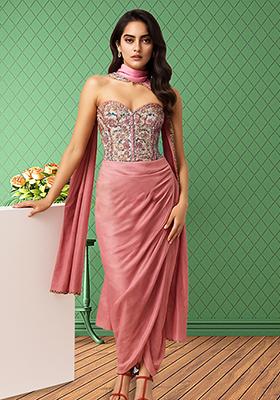 Multicolour Embroidered Cotton Fusion Set