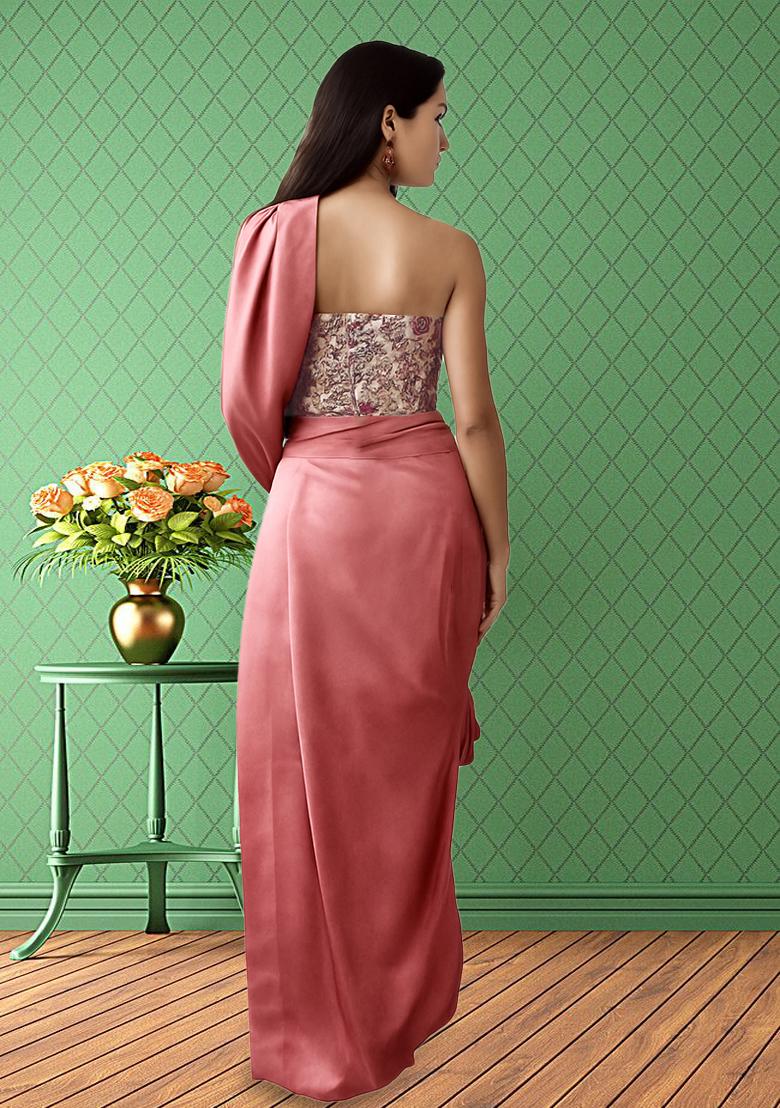 Multicolour Embroidered Cotton Fusion Set - Indya