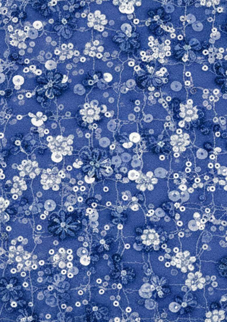 Dark Blue Embroidered Net Lehenga Set - Indya