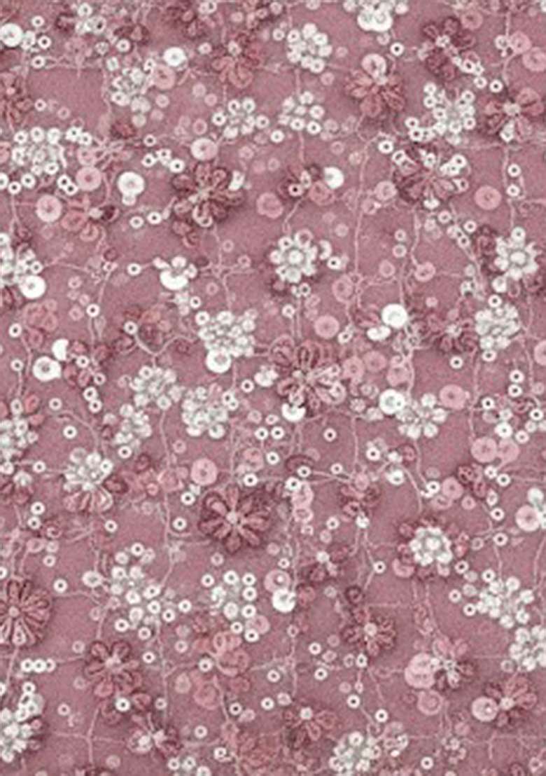 Pink Embroidered Net Lehenga Set - Indya