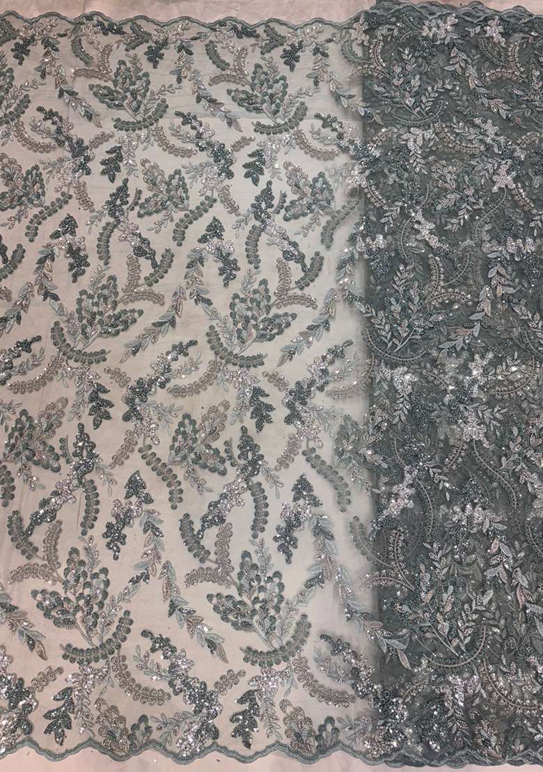 Blue Embroidered Net Lehenga Set for Diwali and Festive Wear - Indya