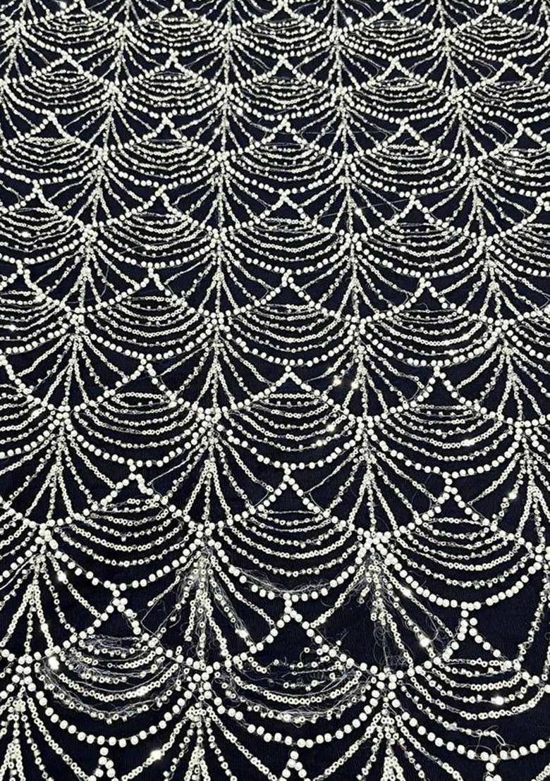 Blue Embroidered Net Lehenga Set - Indya