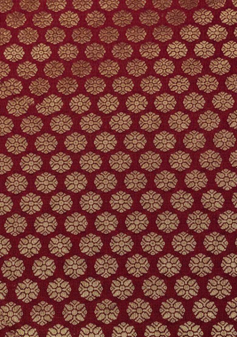 Red Brocade Lehenga Set - Indya