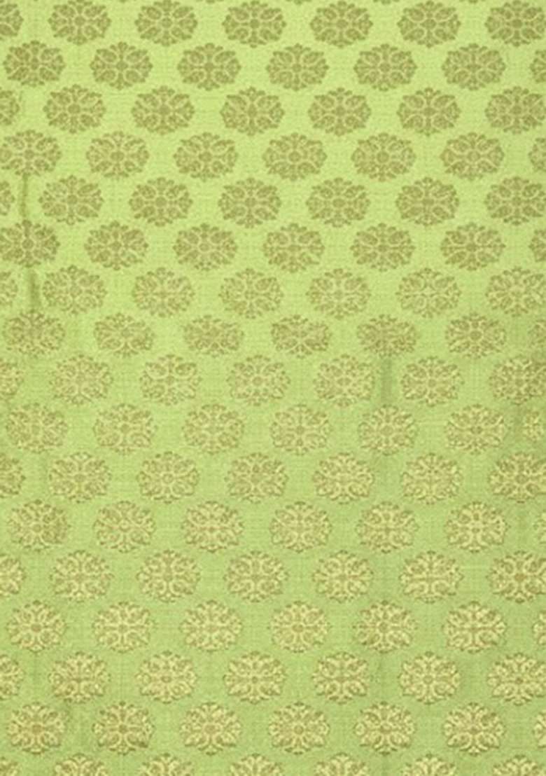 Green Brocade Lehenga Set - Indya
