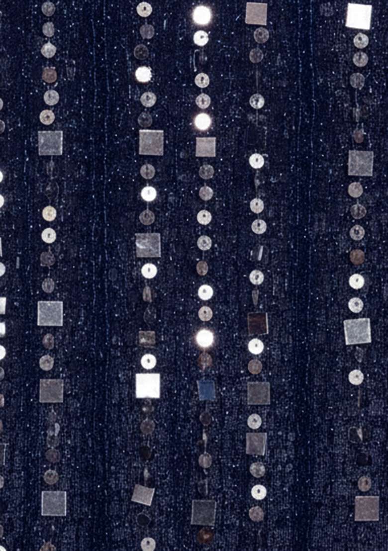 Deep Navy Sequin Embellished Shimmer Lehenga Set for Diwali and Festive Wear - Indya