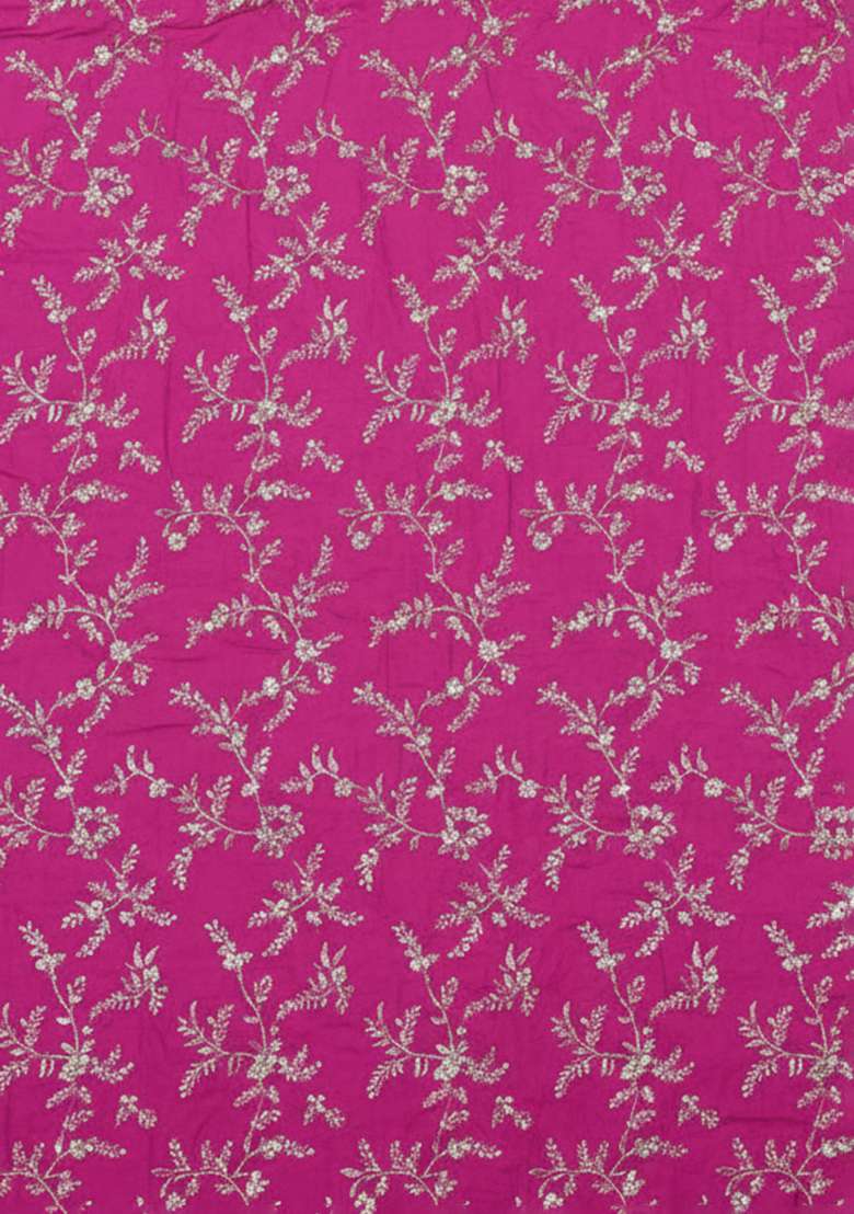 Pink Printed Crepe Lehenga Set - Indya