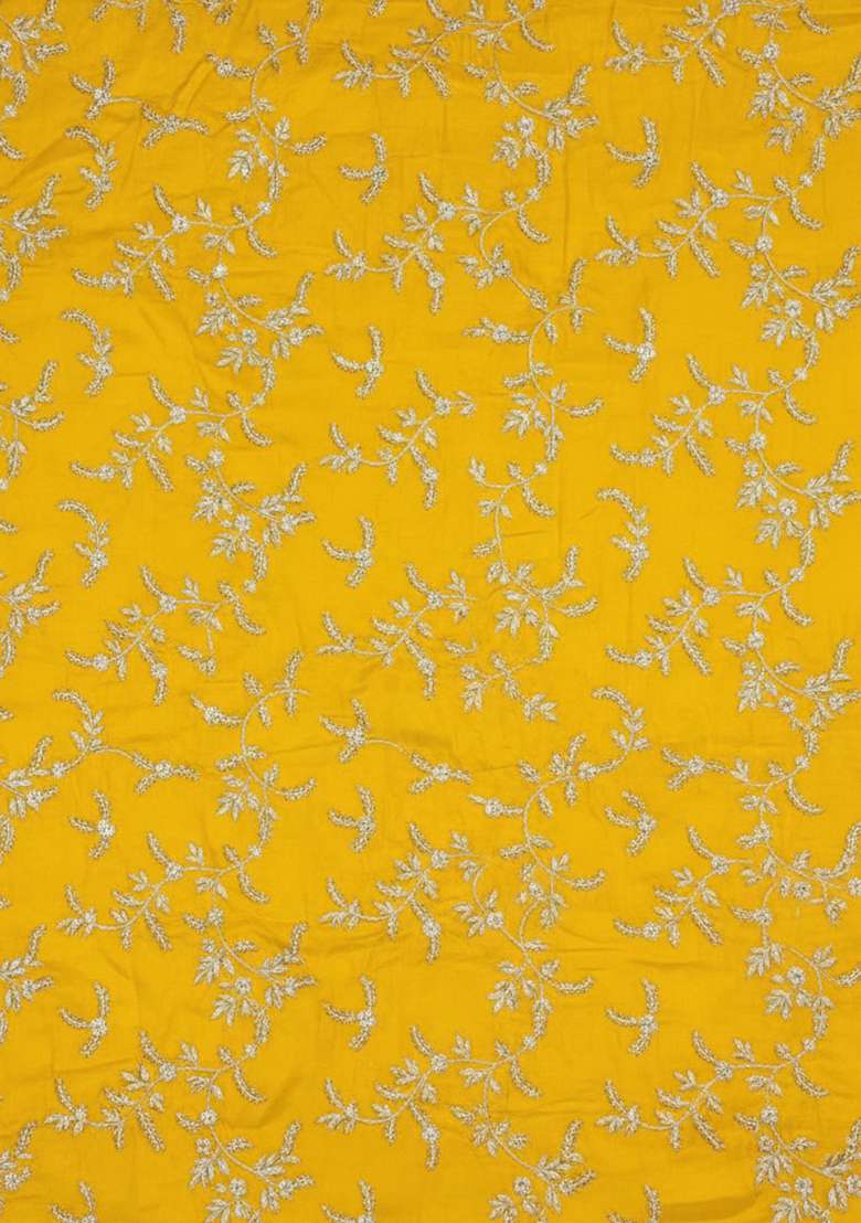 Yellow Embroidery Crepe Lehenga Set - Indya
