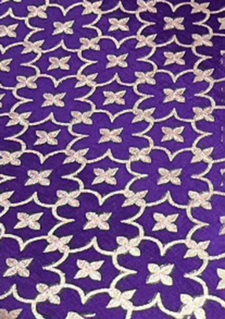 Royal Purple Silk With Blouse Lehenga Set with Embroidered for Diwali | Wedding & Festive Wear - Indya
