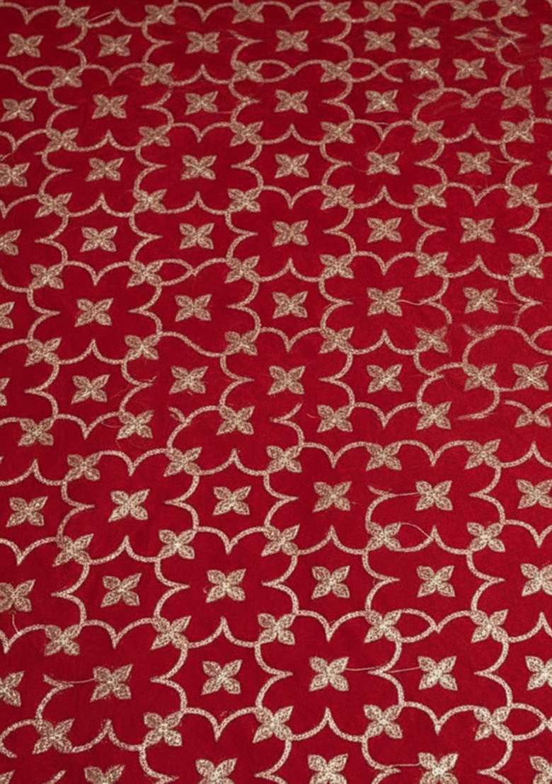 Red Silk Lehenga Set With Embroidered Blouse for Diwali and Festive Wear - Indya