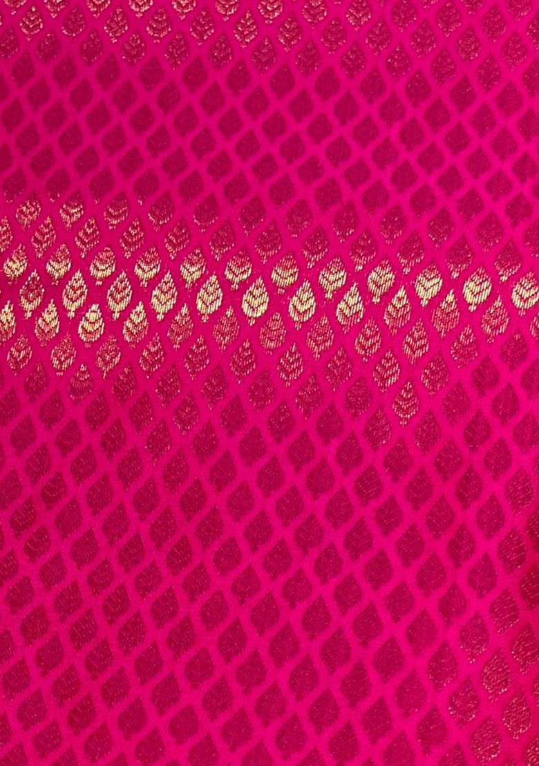 Pink With Blouse Brocade Lehenga Set with Embroidered for Diwali | Wedding & Festive Wear - Indya