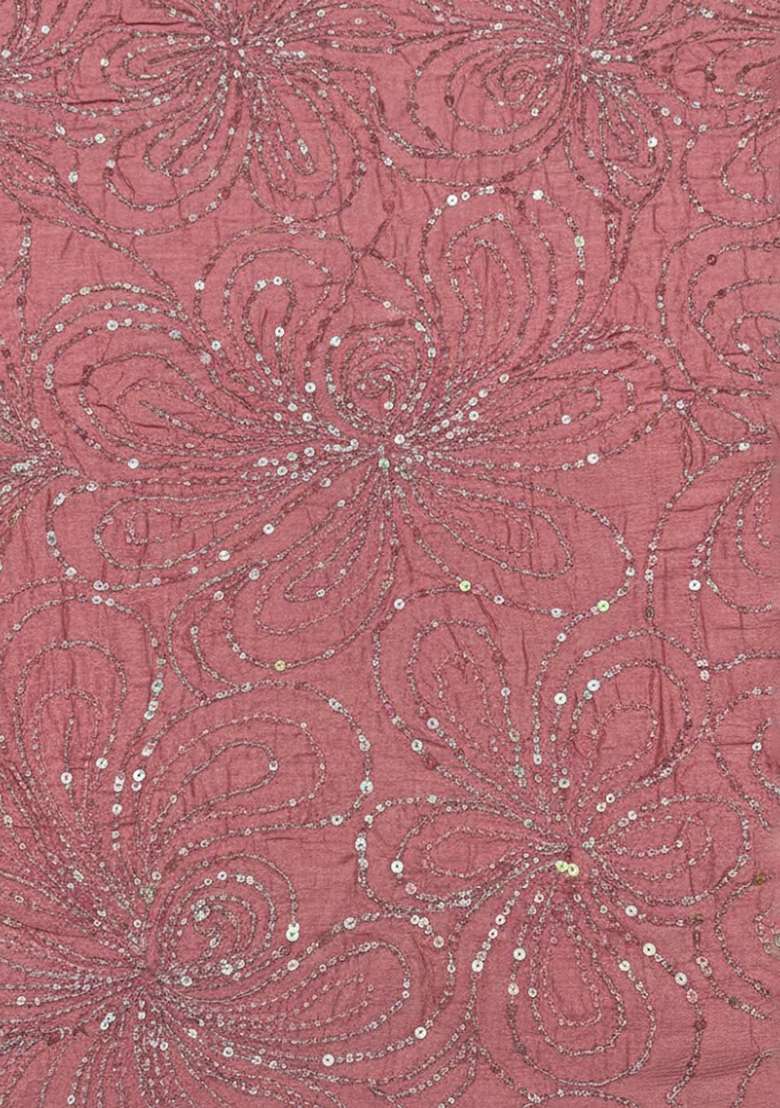Pink Chinon Sequin Lehenga Set - Indya
