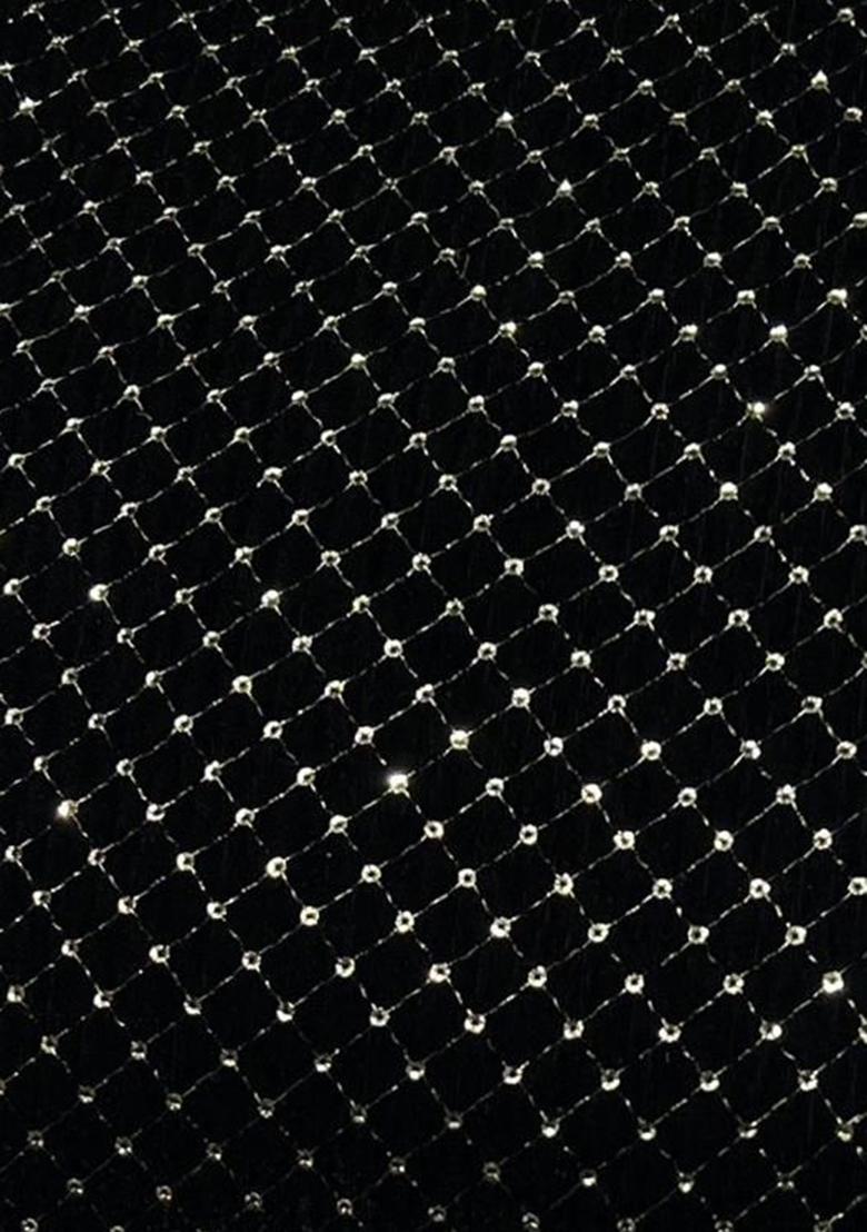 Black Embroidered Velvet Lehenga Set - Indya