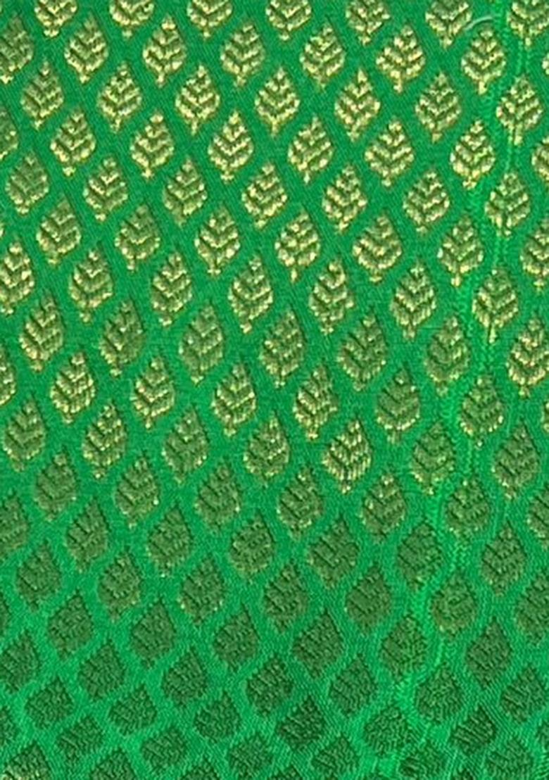 Forest Green Brocade Lehenga Set - Indya