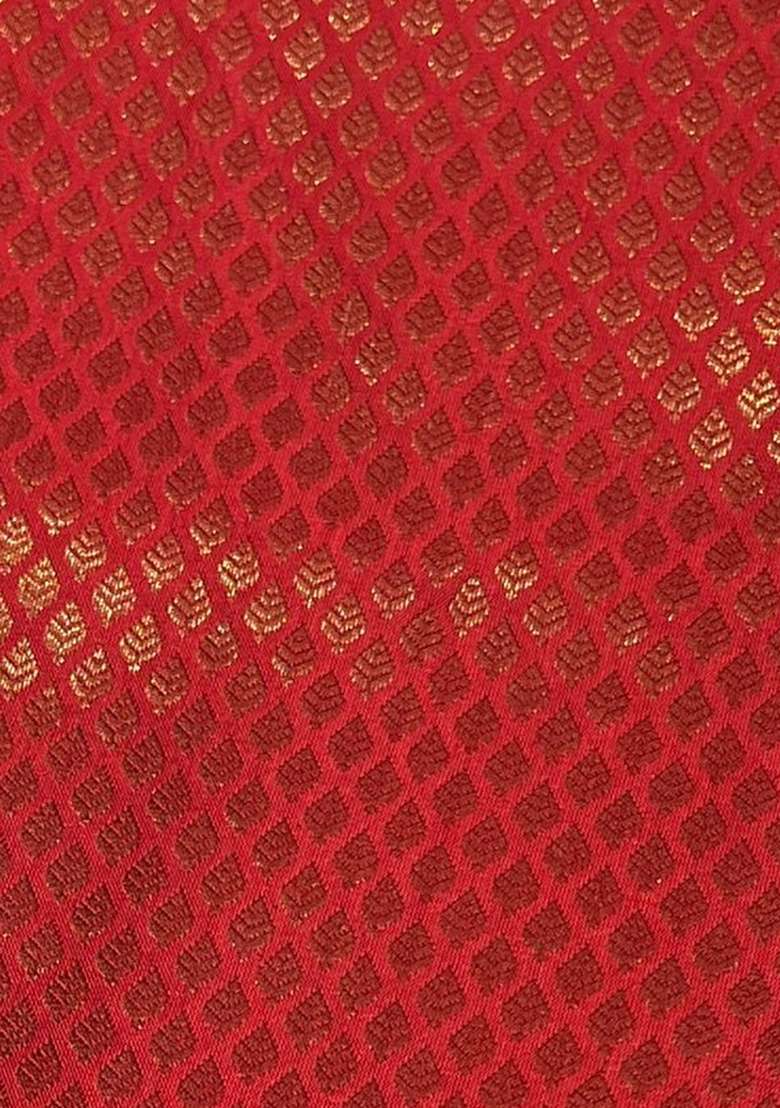 Red Brocade Lehenga Set for Diwali | Wedding & Festive Wear - Indya