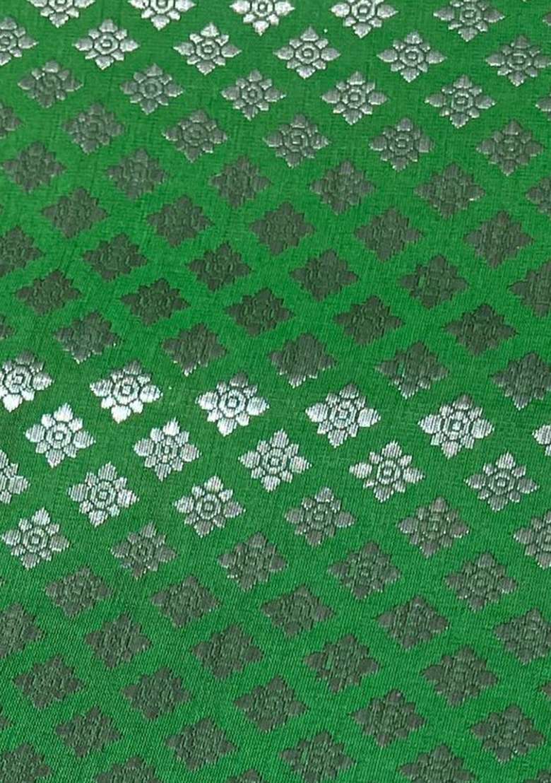 Bottle Green Brocade Lehenga Set for Diwali | Wedding & Festive Wear - Indya