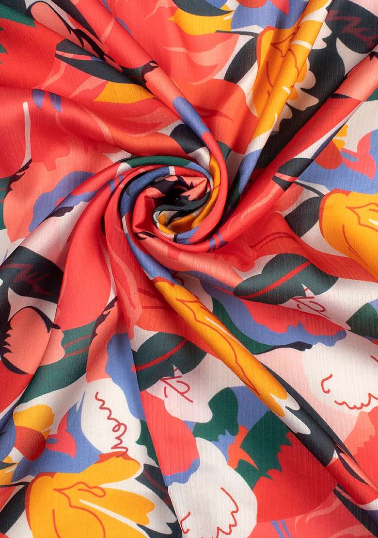 Multicolor Floral Print  Lehenga Set - Indya