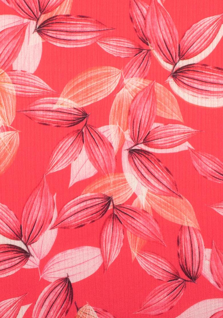 Peach Floral Print  Lehenga Set - Indya