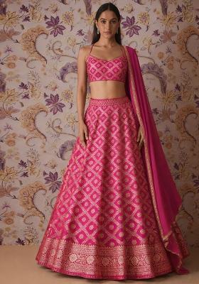 Pink Silk Lehenga Set
