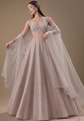 Pink Embroidered Lehenga Set