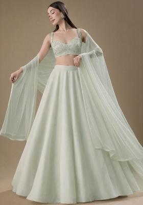 White Embroidered Lehenga Set