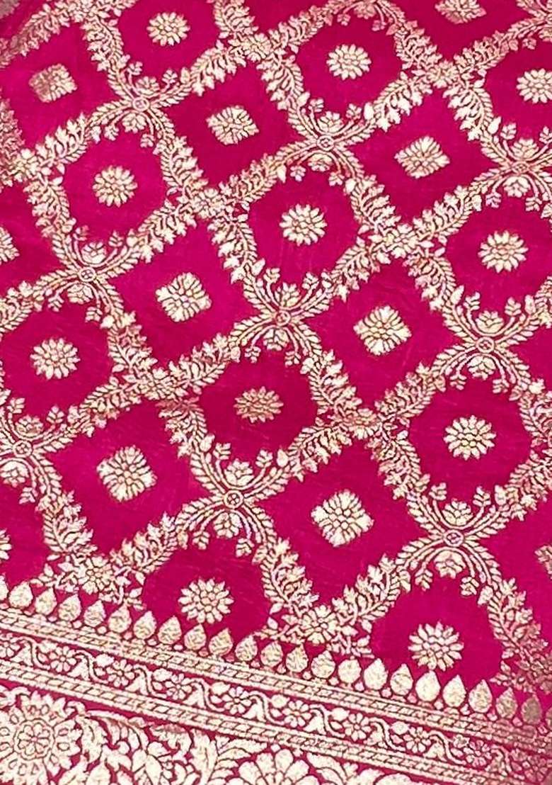 Rani Pink Silk Lehenga Set for Diwali | Wedding & Festive Wear - Indya