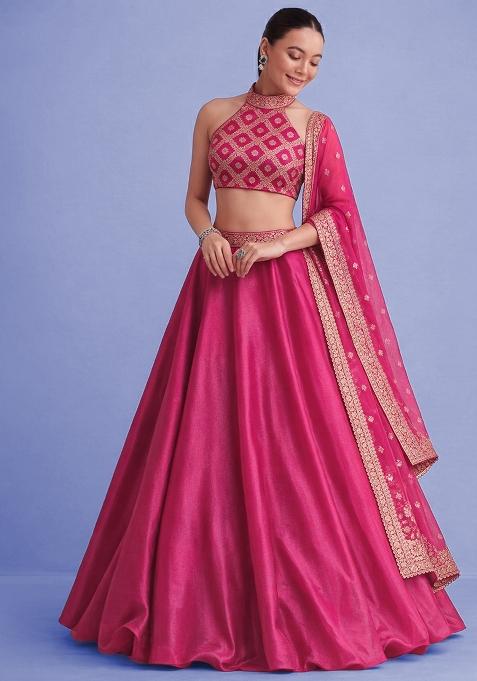 Rani Pink Silk Lehenga Set
