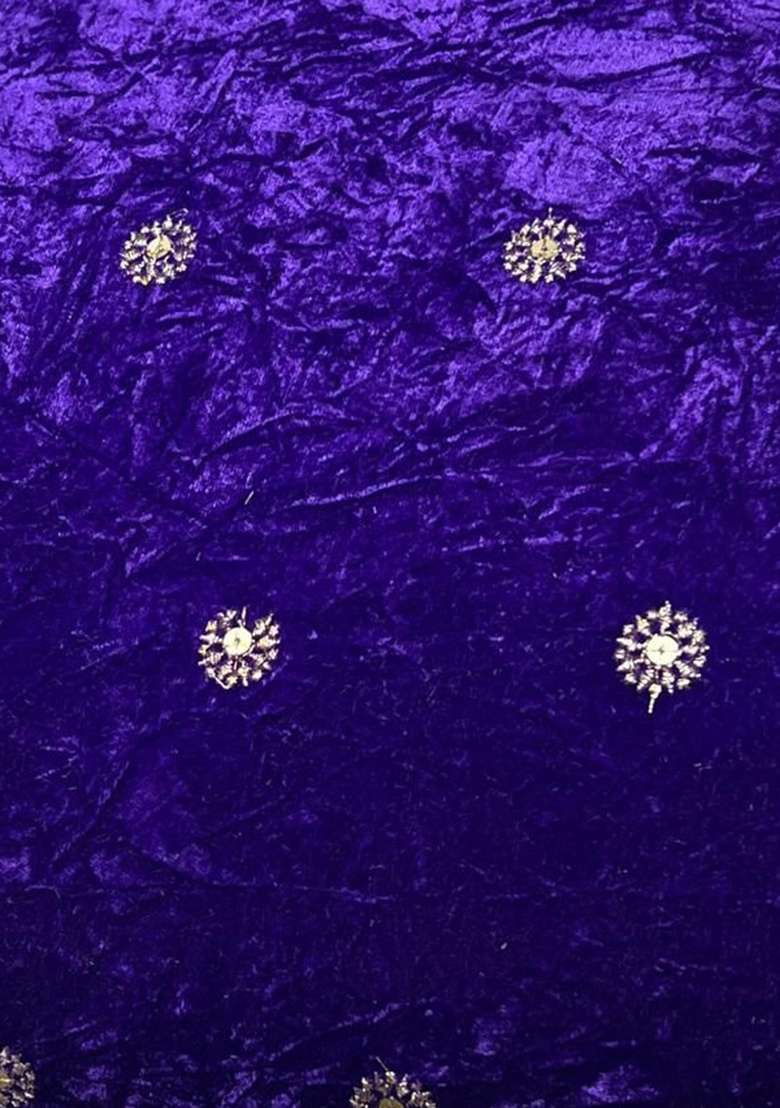 Purple Sequin Velvet Lehenga Set - Indya