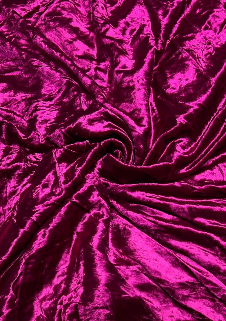 Rani Pink Solid Velvet Lehenga Set - Indya