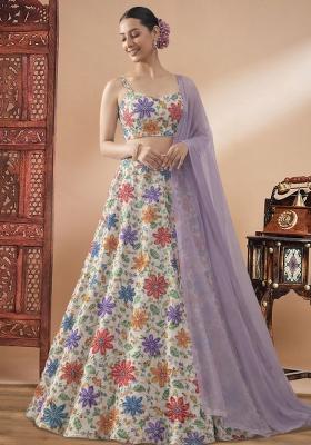 Lavender Embroidered Sharara Set