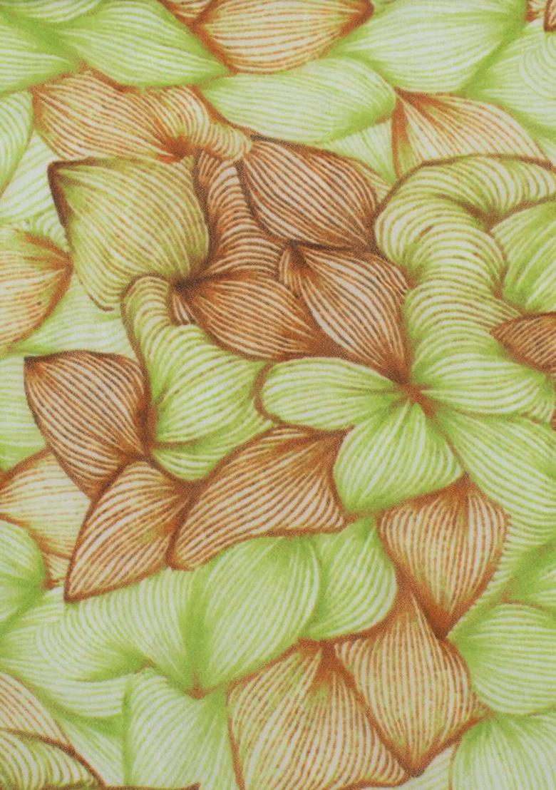 Leaf Green Floral Print Georgette Lehenga Set - Indya