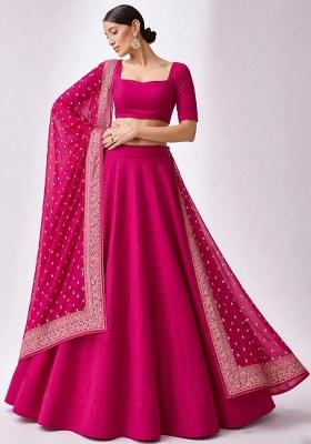 Rani Pink Chinon Lehenga Set