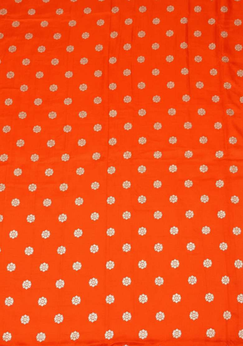 Coral Orange Silk Blend Lehenga Set - Indya