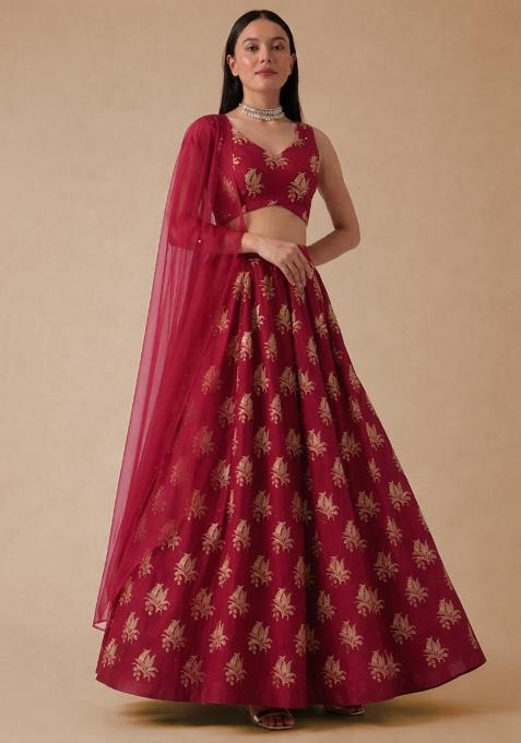 Rani Pink Brocade Lehenga Set