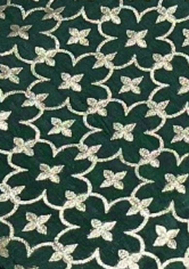 Dark Green Silk Blend Lehenga Set - Indya