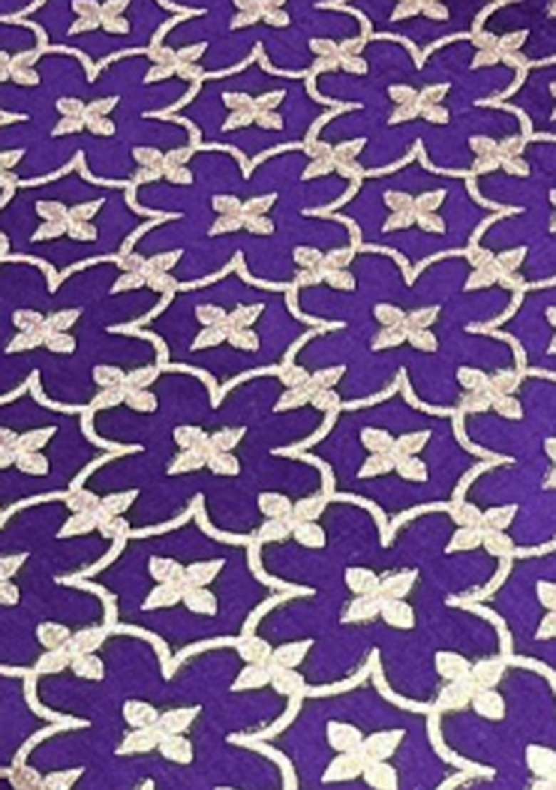Purple Silk Lehenga Set - Indya