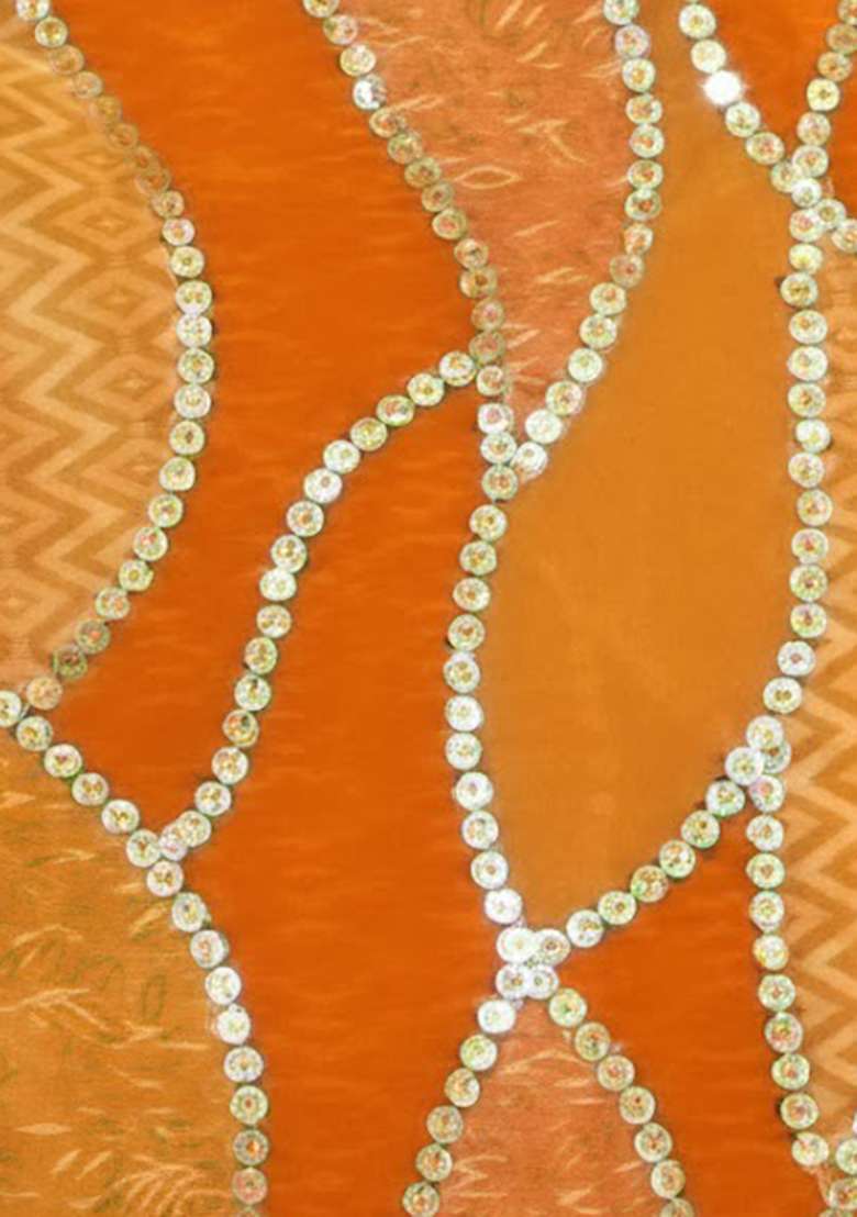 Orange Embellished Lehenga Set - Indya