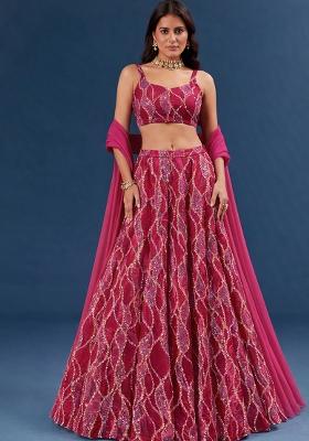 Rani Pink Embellished Lehenga Set