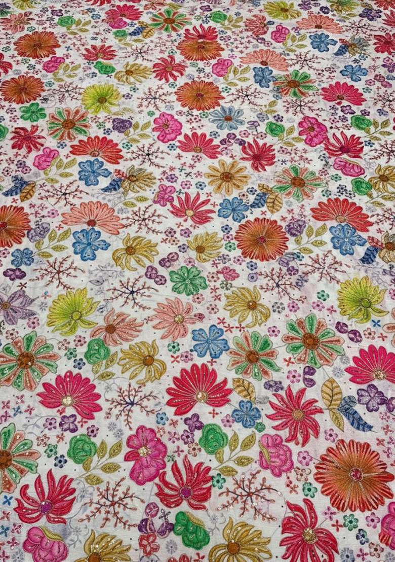Soft Pink Floral Print Chinon Lehenga Set for Diwali and Festive Wear - Indya