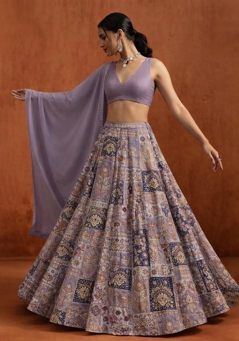 Lavender Silk Lehenga Set