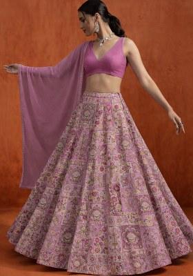 Pink Silk Lehenga Set