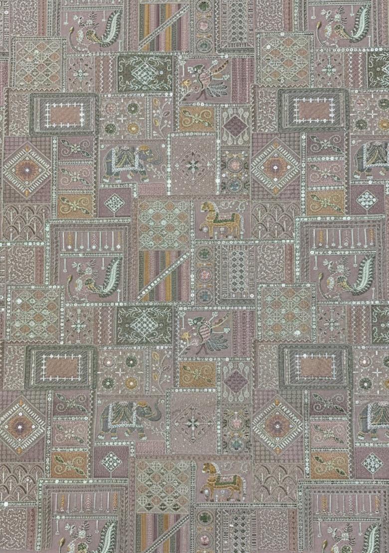 Baby Pink Embroidered Silk Lehenga Set - Indya