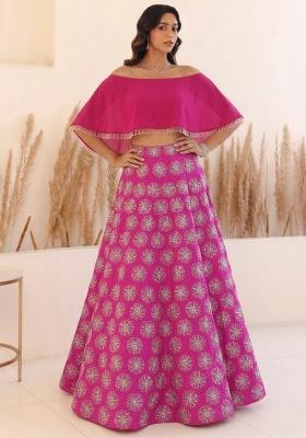 Rani Pink Sequin Silk Lehenga Set