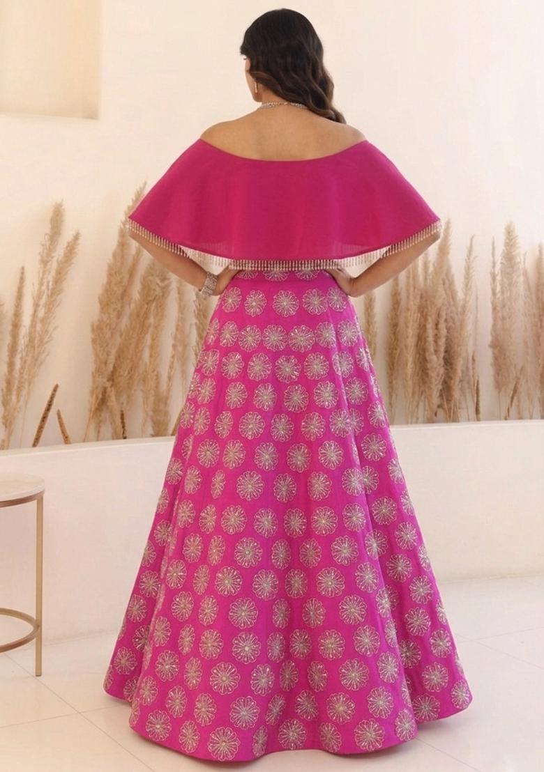 Rani Pink Sequin Silk Lehenga Set - Indya