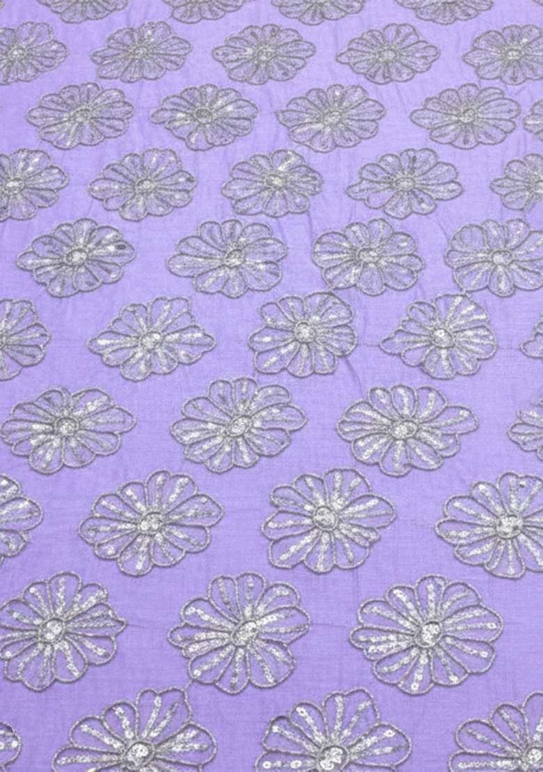 Lavender Sequin Silk Blend Lehenga Set - Indya