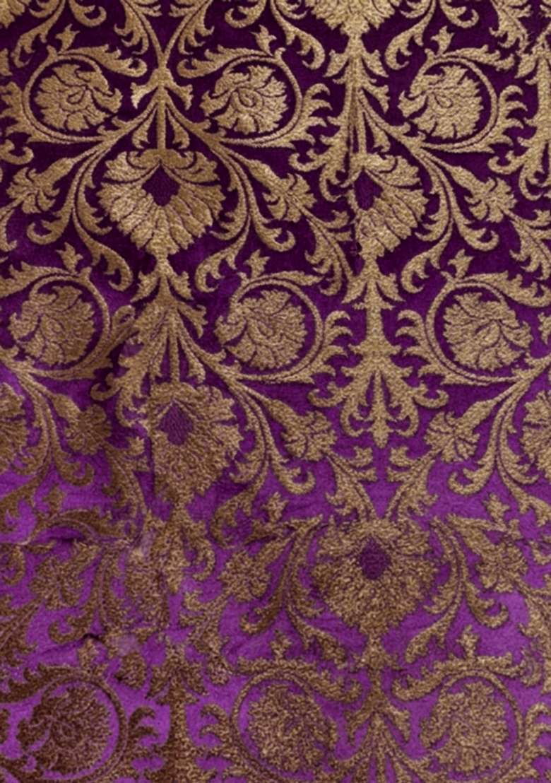 Purple Silk Blend Lehenga Set - Indya
