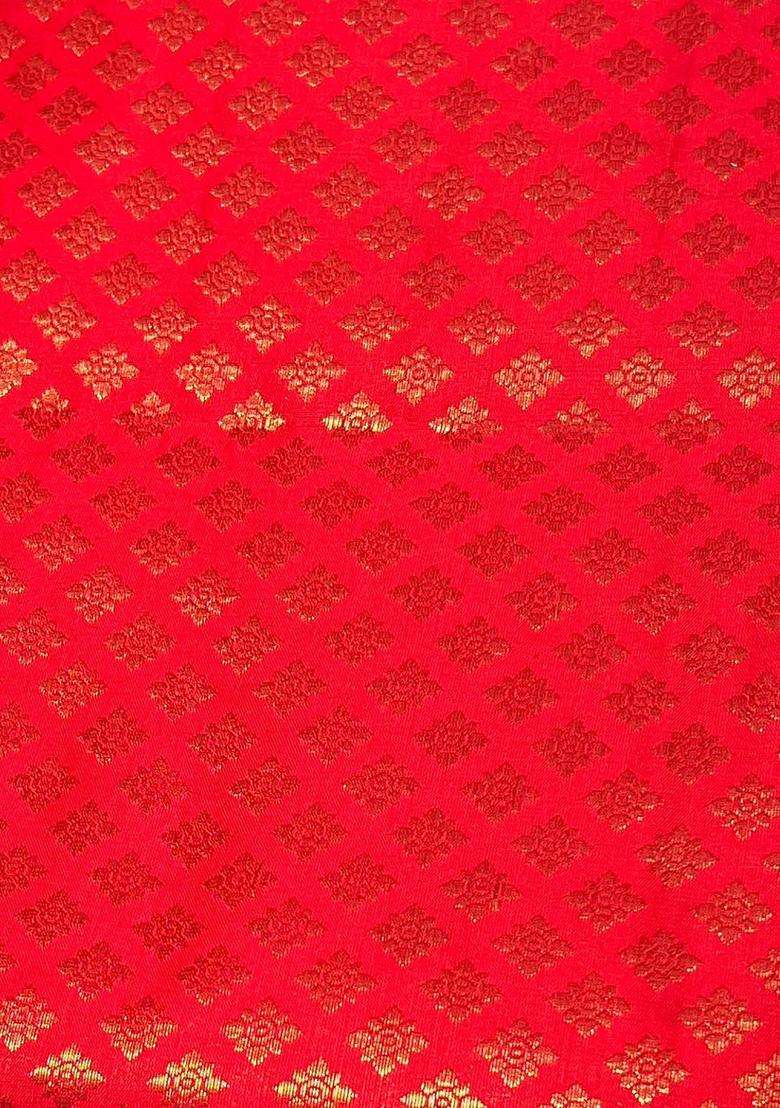 Red Brocade Lehenga Set for Diwali | Wedding & Festive Wear - Indya